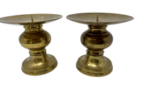 Pair of 6"x 6.5" Brass Candleholders