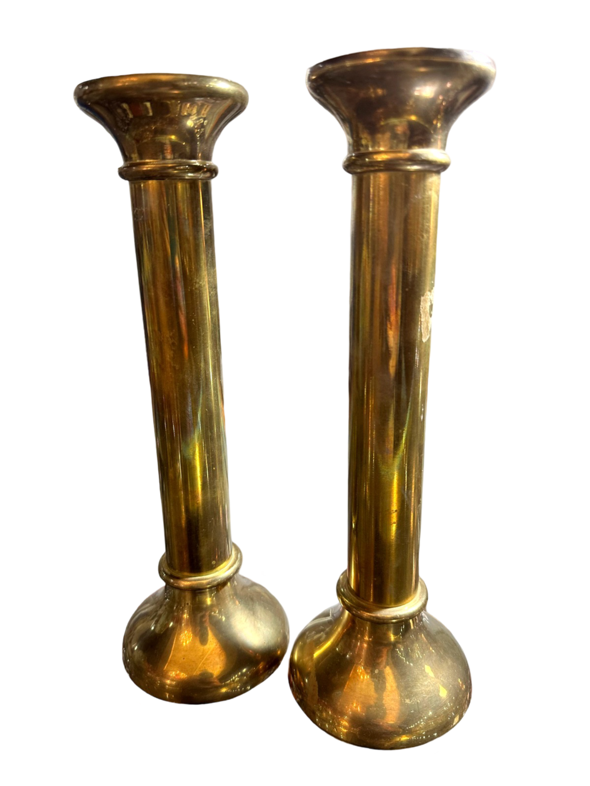 Pair of Large Brass Candlesticks