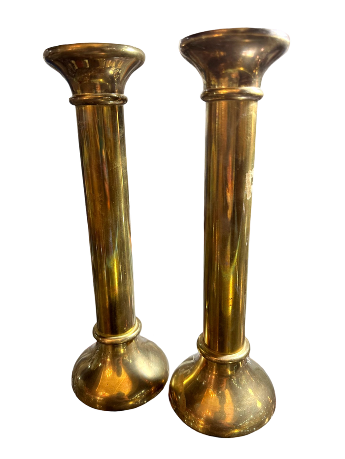 Pair of Large Brass Candlesticks