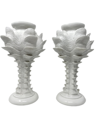 Pair of 13" White Shell Candlesticks