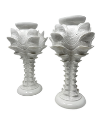 Pair of 13" White Shell Candlesticks