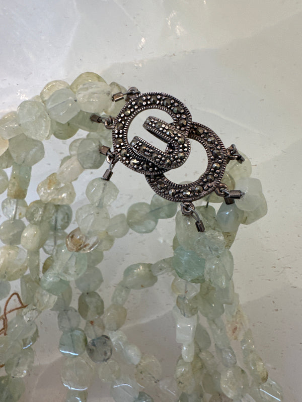 Aquamarine 6-strand necklace