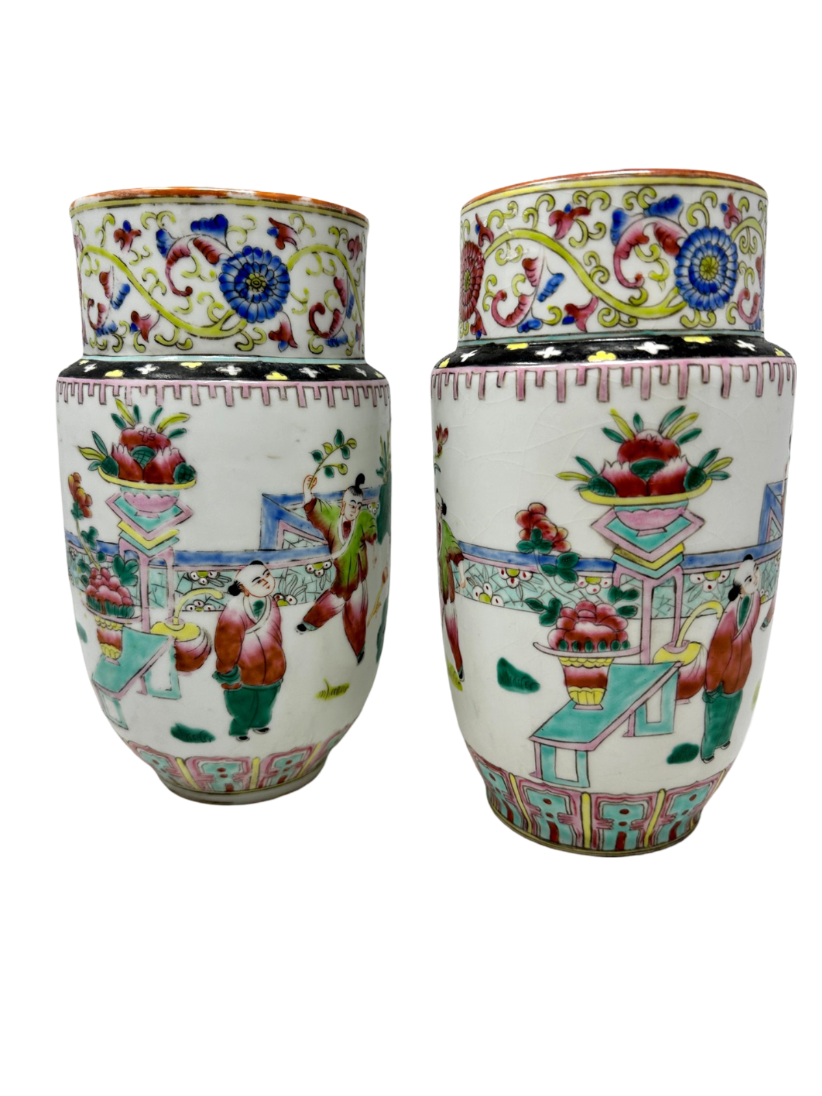 Pair of Chinese Export Small Vases