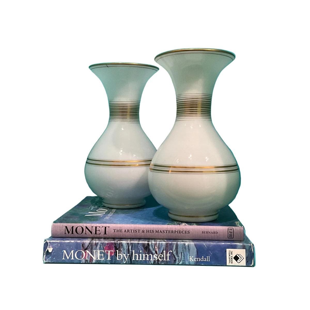 Pair of White Opaline Vases
