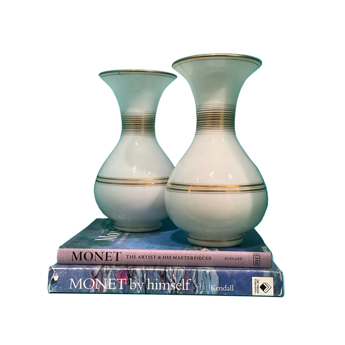 Pair of White Opaline Vases