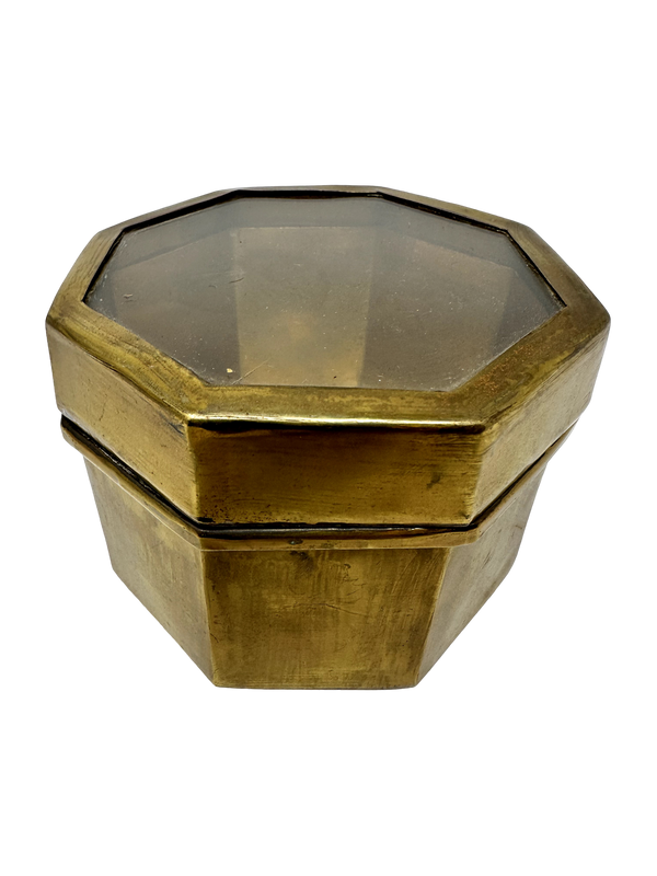 Brass & Glass Top Box