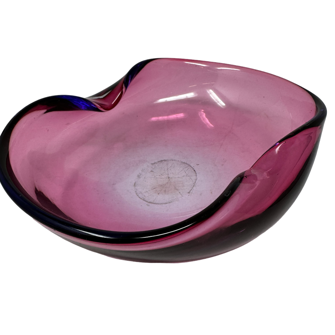 Fuschia 10" Murano Ashtray