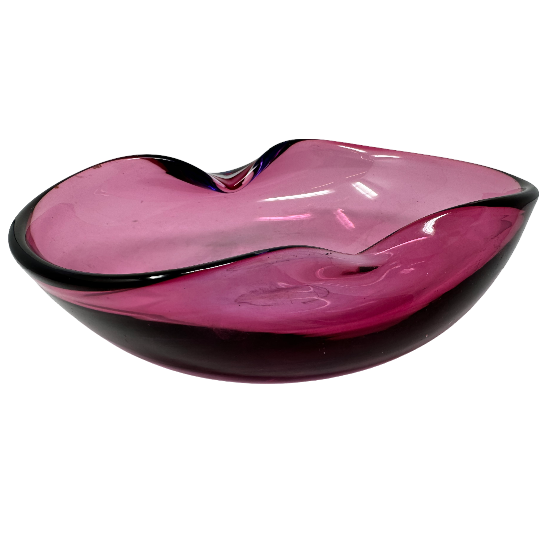 Fuschia 10" Murano Ashtray