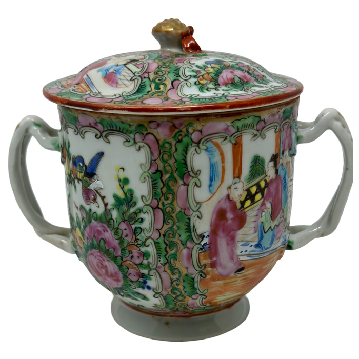 Rose Canton Small Covered Bowl