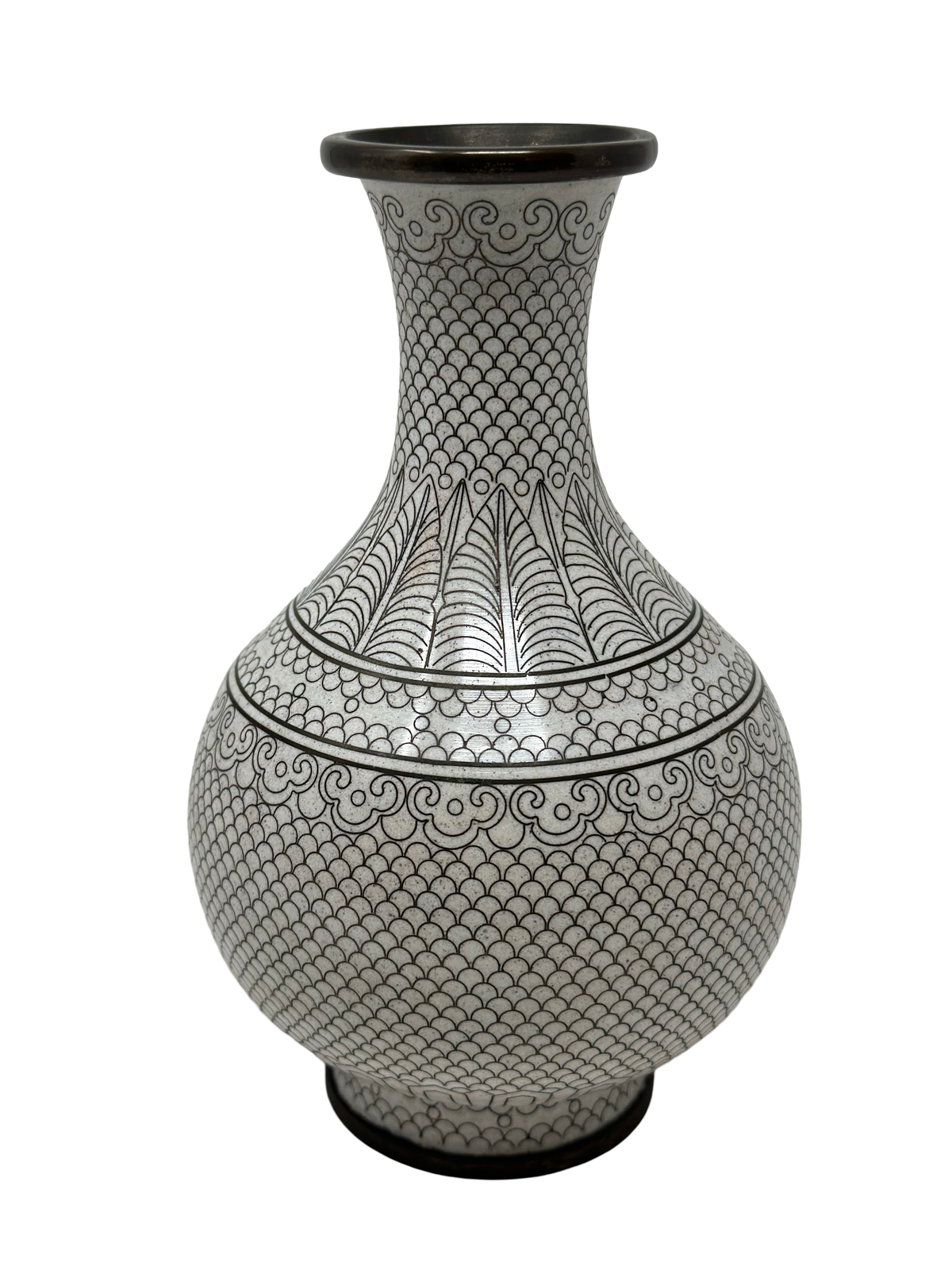 White Cloisonne Vase