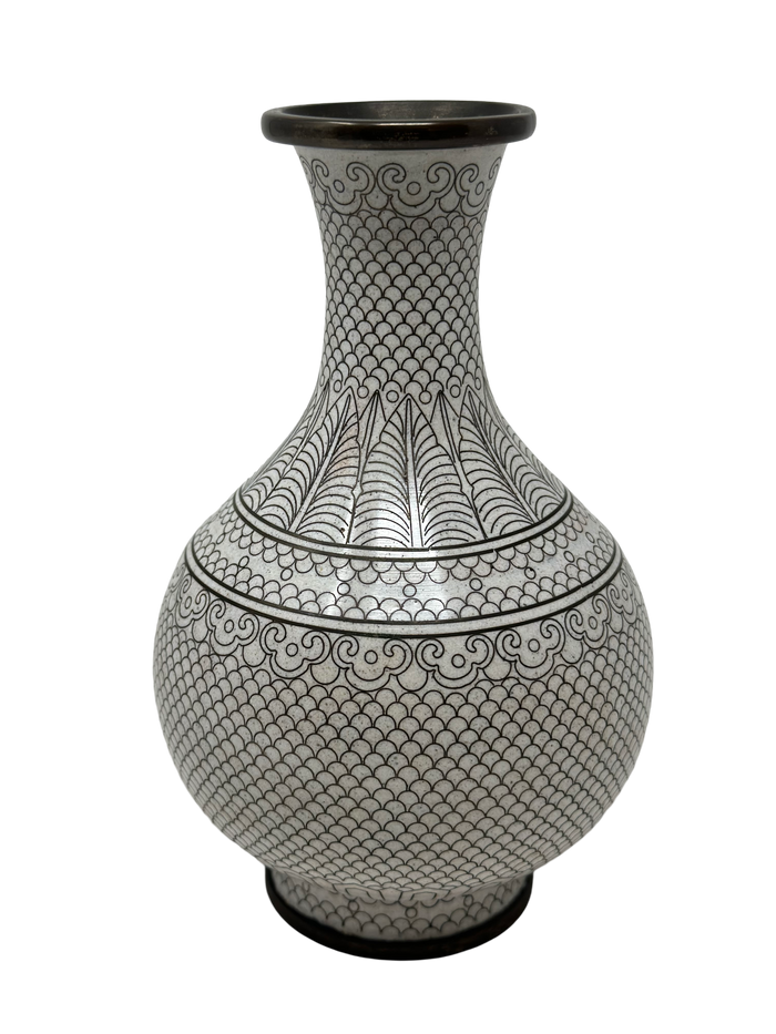 White Cloisonne Vase