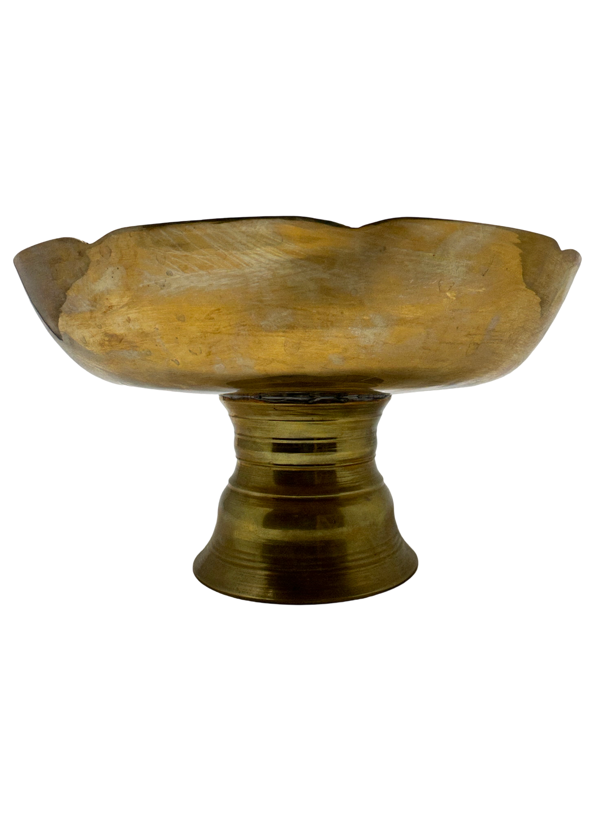 Round Brass Footed Compote