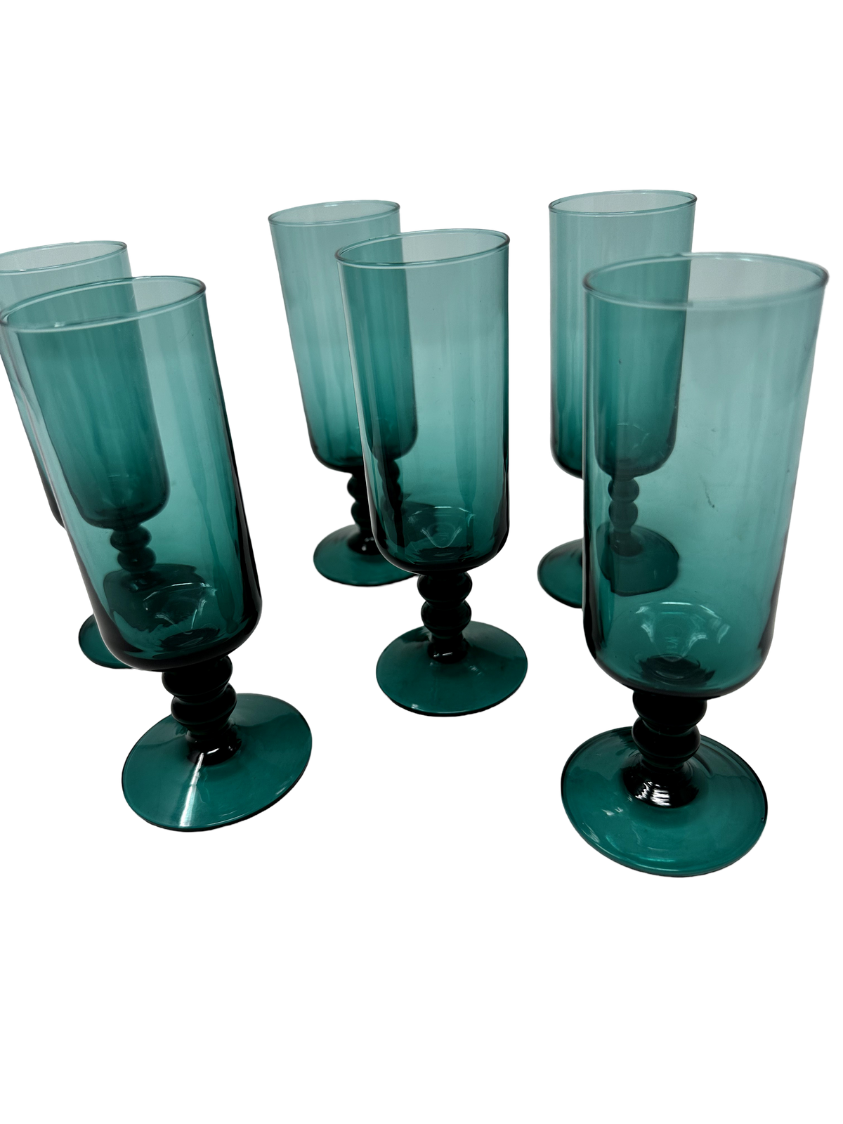 Set of 6 Turquoise Cordial Glasses