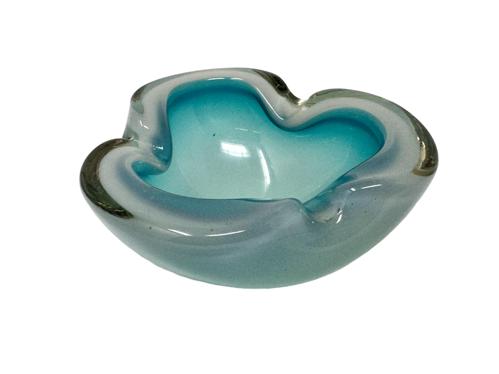Turquoise Murano Ashtray