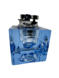 Ice Blue Glass Cube Table Lighter