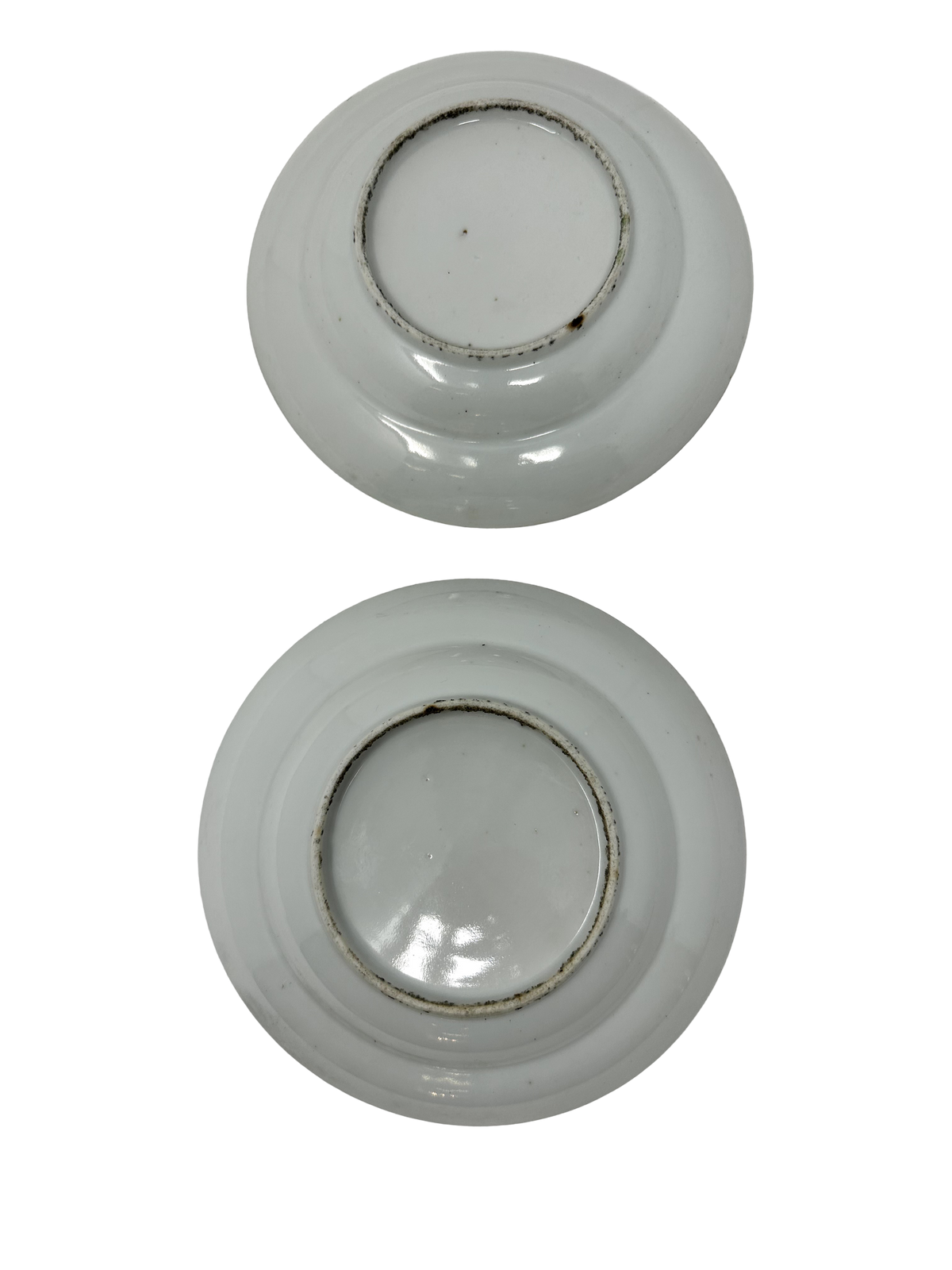 Pair of Rose Medallion Desert plates, A+ detail