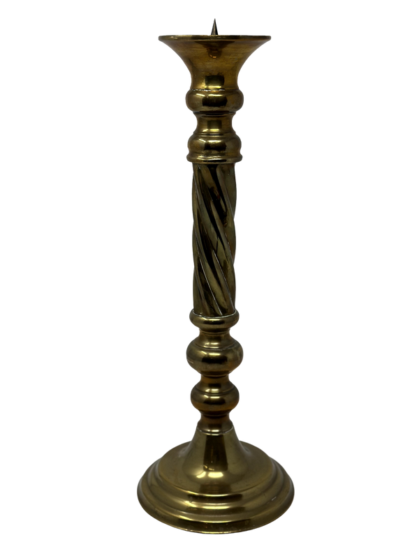 Brass twisted candlestick