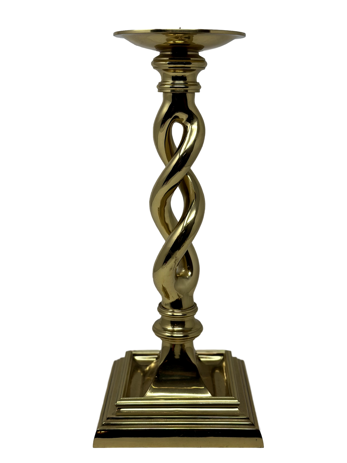 XL Brass Twisted Candlestick