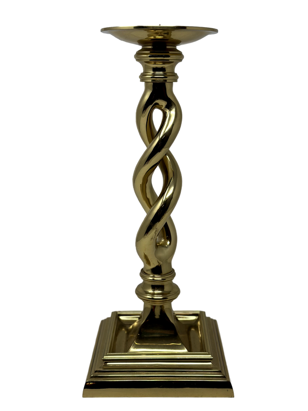 XL Brass Twisted Candlestick