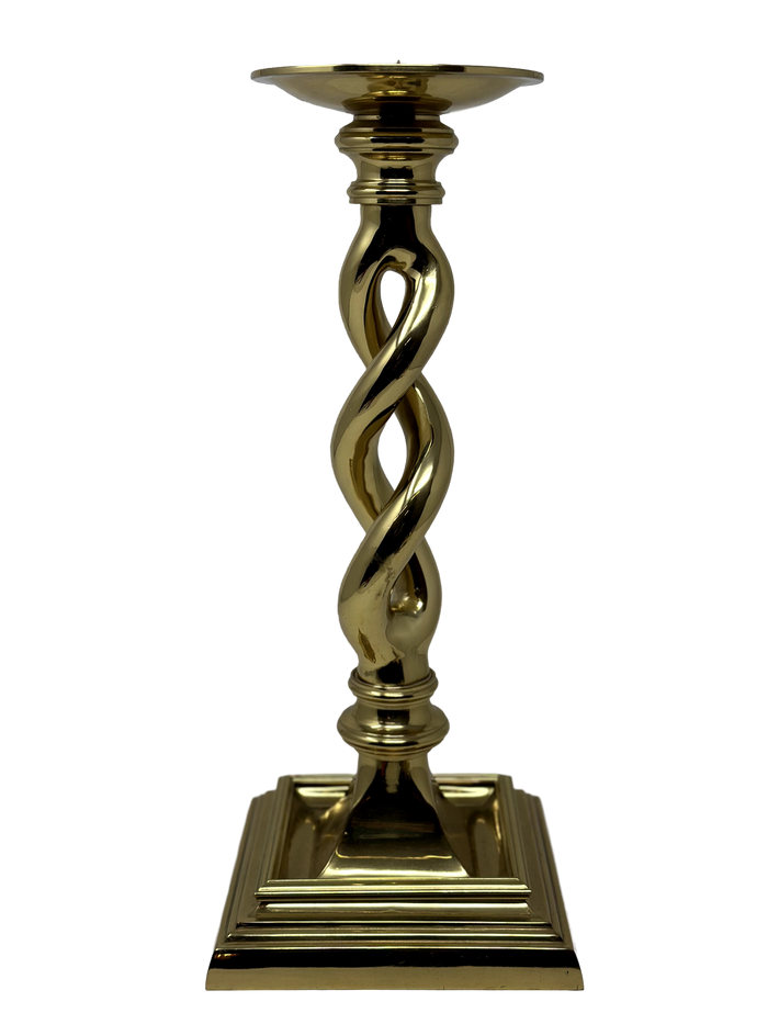 XL Brass Twisted Candlestick