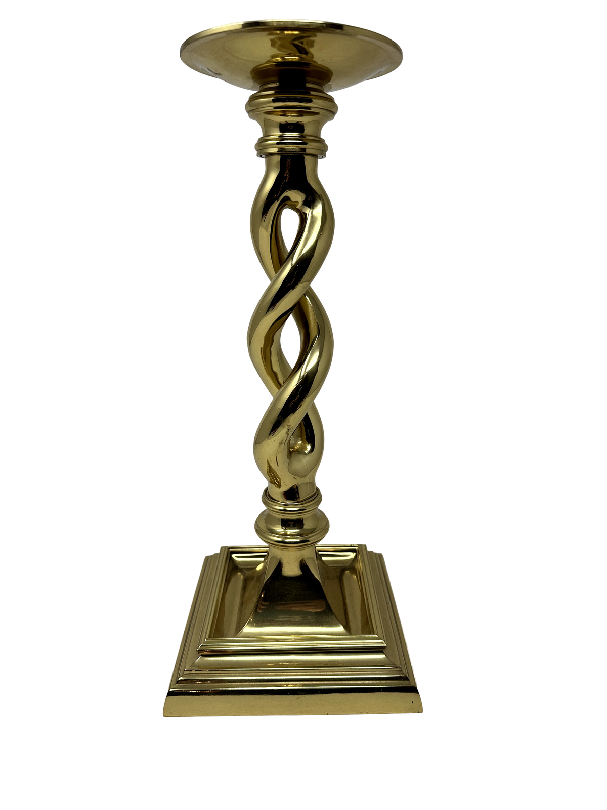 XL Brass Twisted Candlestick