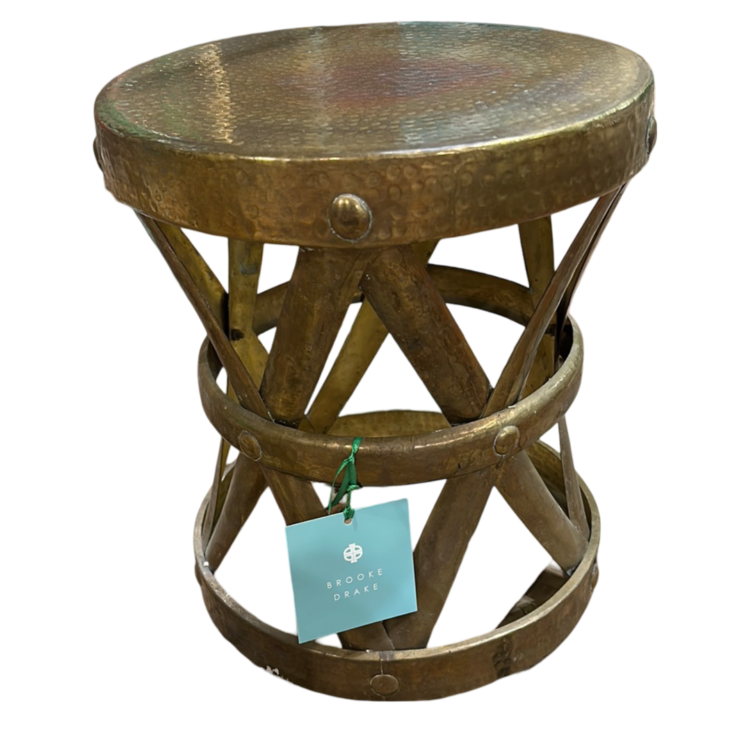 Vintage Brass Stool by Sarried