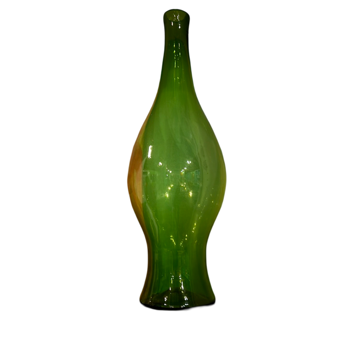 Olive Green 24" Blenko Urn Vase