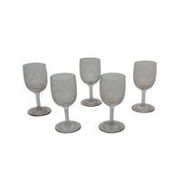 Set of 5 Etched Crystal Cordial Glasses