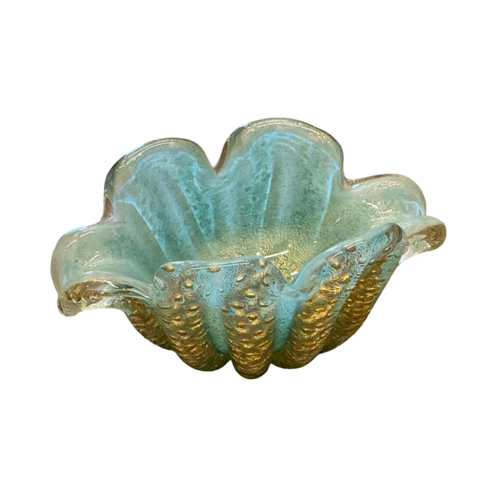 Aqua & Gold Murano Cigar Ashtray