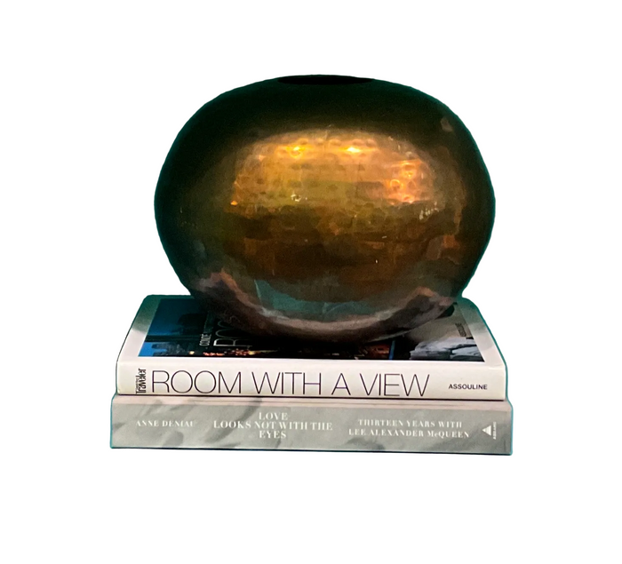 Hammered Brass Orb Vessel