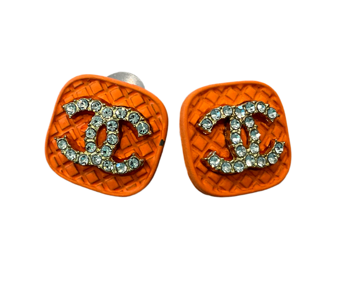 Pair of Orange Chanel Earrings