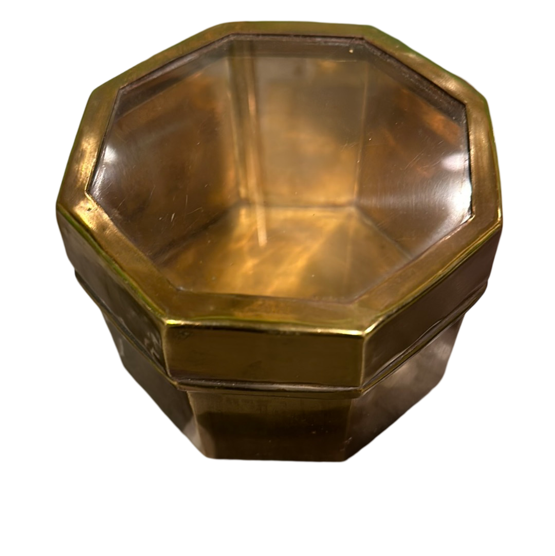 Brass & Glass Top Box