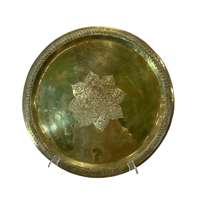 Round Moroccan Brass Tray