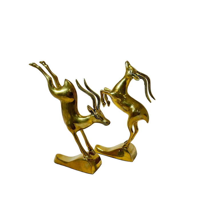 Pair of Brass Gazelles