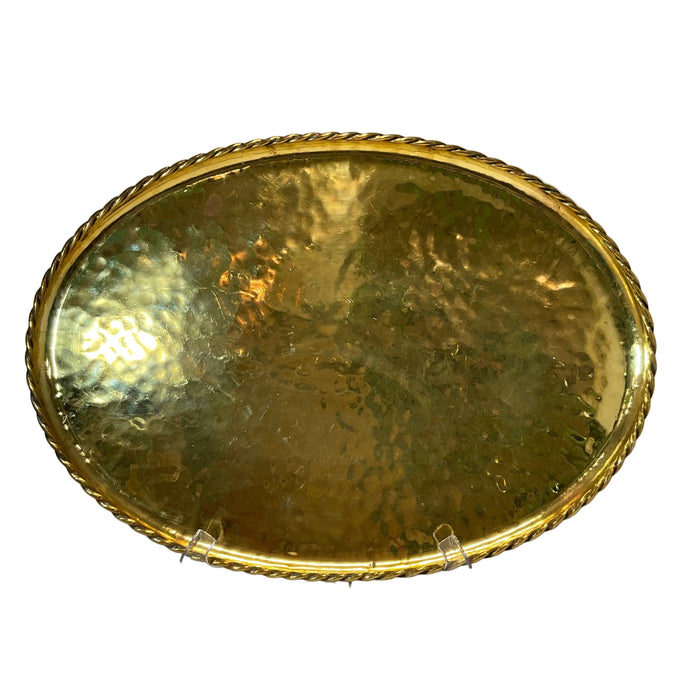 Brass Hammered Oval Tray