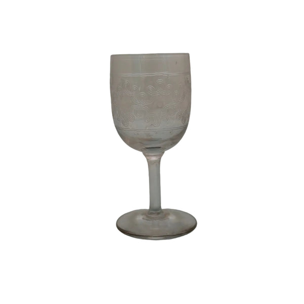 Set of 5 Etched Crystal Cordial Glasses