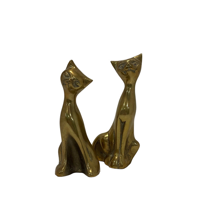 Pair of Brass Cats