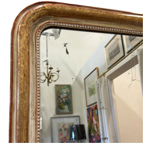 Gilt Louis Phillipe Mirror w/ cream border