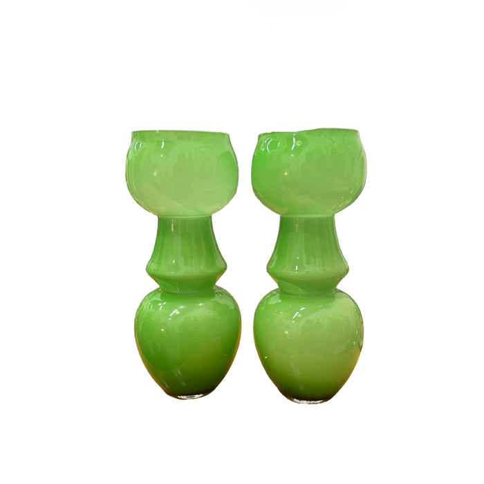 Pair of Lime Green Scandanavian Vases