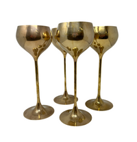 Set of 4 Brass Tall Goblets