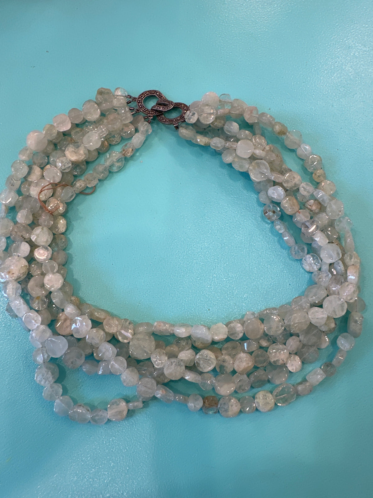 Aquamarine 6-strand necklace