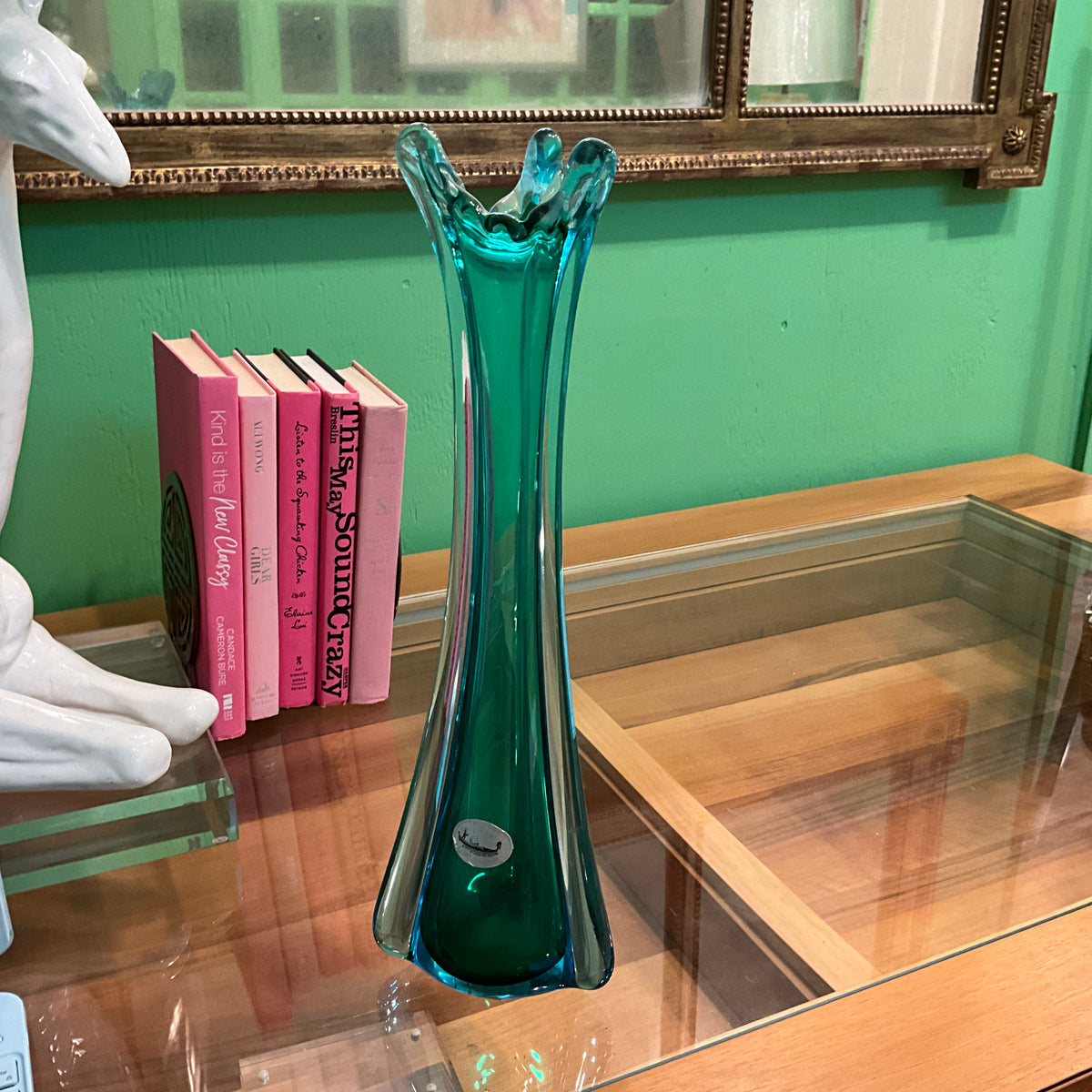 Green Glass Vase