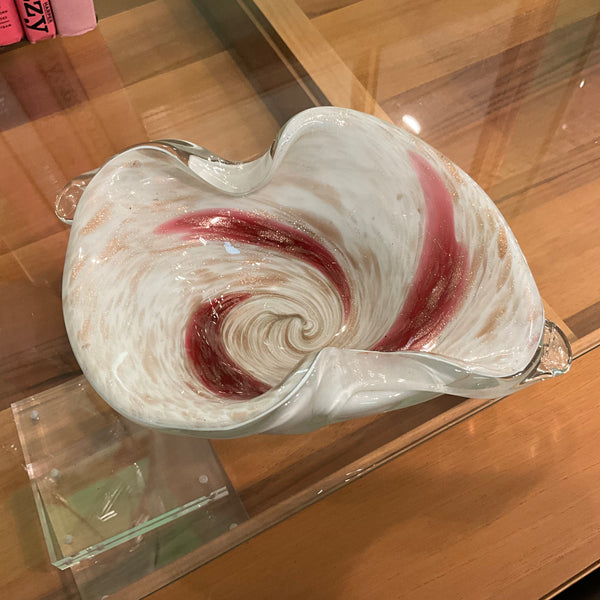 Murano pink & white swirl