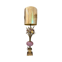 Florentine Gilt & Pink Murano Lamp