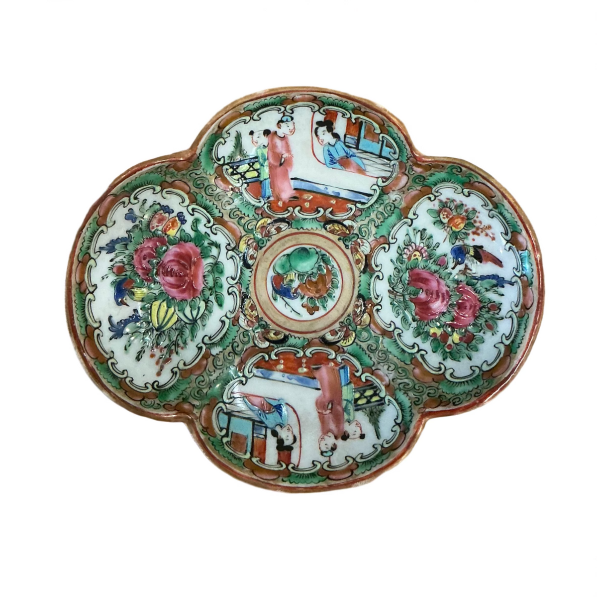 Rose Medallion Oval "Clover" dish