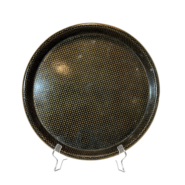 Round Papier-mâché Tray with Gold Stars