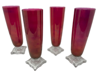 Set of 4 Pink Footed Highball Glasses
