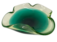 Green & Turquoise Art Glass Bowl