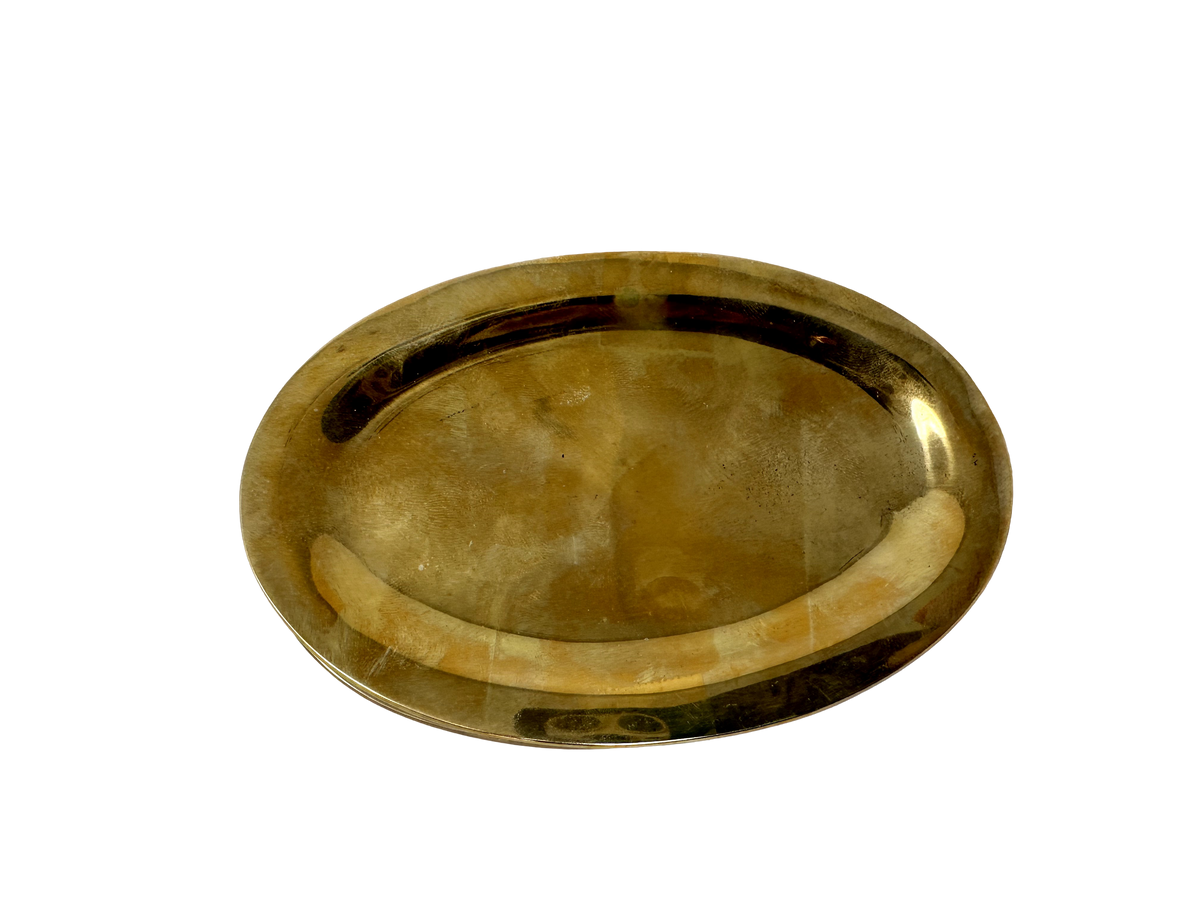 Set of 6 Oval Brass Trays, 3"x5"