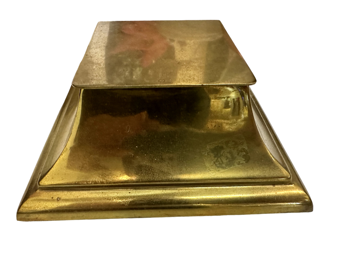 Bradley Hubbard brass square inkwell